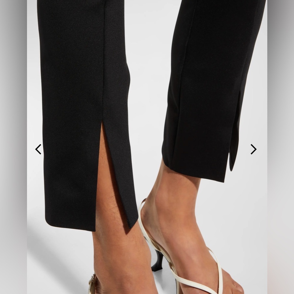 The Row Thilde Slit-Front Skinny Scuba Pants Stretch Slim Leg Black L - Picture 2 of 6
